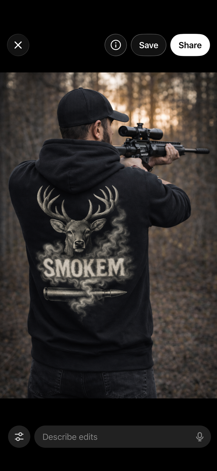 Smokem™ Whitetail Bullet Hoodie – Smoke Shot Hunting Design